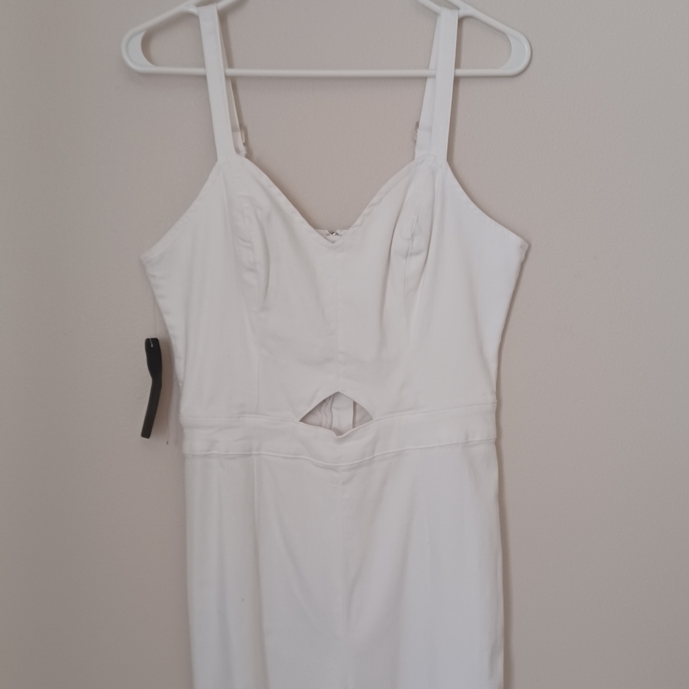 Bebe White Jean Jumper Size 10 - Picture 2 of 8